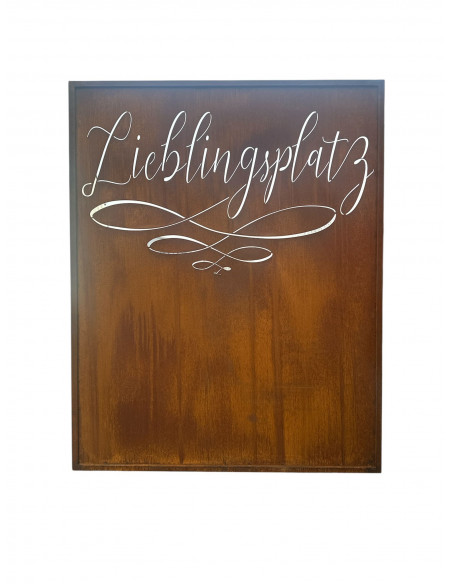 Sichtschutzwände und Paravents Sichtschutzwand Metall mit Lieblingsplatz Schriftzug in Schreibschrift - Höhe 150 cm - Breite 120