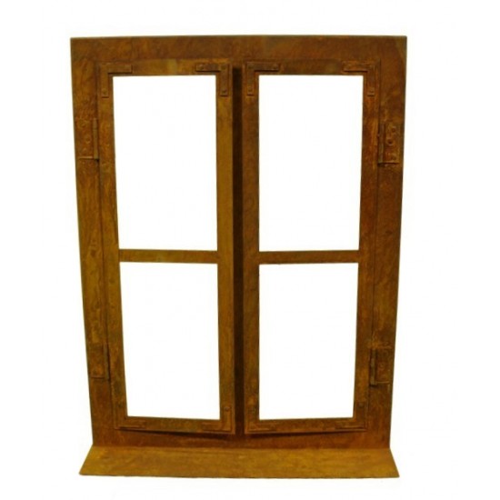 Edelrost Deko Fenster klein 45 cm hoch