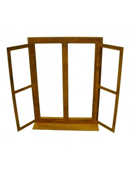 Edelrost Deko Fenster klein 45 cm hoch
