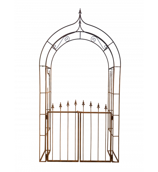 Rosenbogen Eisen als Baukastensystem Rosenbogen - Saint Denis – mit Tür 295 × 150 cm 
Höhe 295 cm
Breite 150 cm
