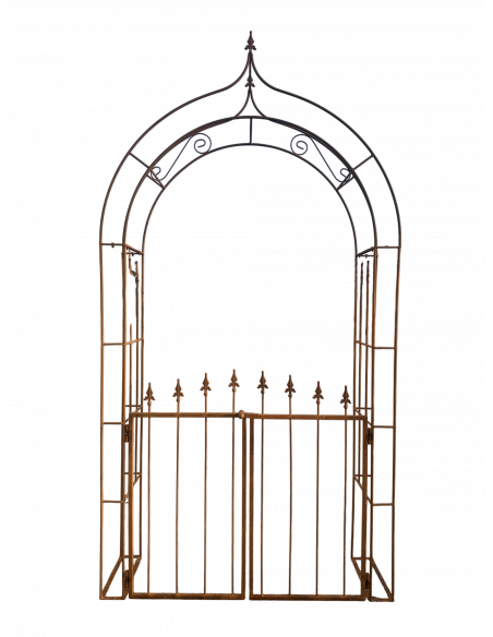 Rosenbogen Eisen als Baukastensystem Rosenbogen - Saint Denis – mit Tür 295 × 150 cm 
Höhe 295 cm
Breite 150 cm
