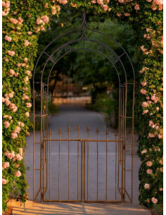 Rosenbogen Eisen als Baukastensystem Rosenbogen - Saint Denis – mit Tür 295 × 150 cm 
Höhe 295 cm
Breite 150 cm
 2