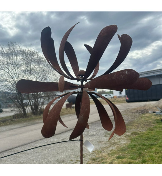 Windräder und Windspiele Windrad - New Zealand - 3 Spinner Ø 56 cm 
Höhe 220 cm 
Ø 56 cm
3 Windräder, die oberen und unteren 