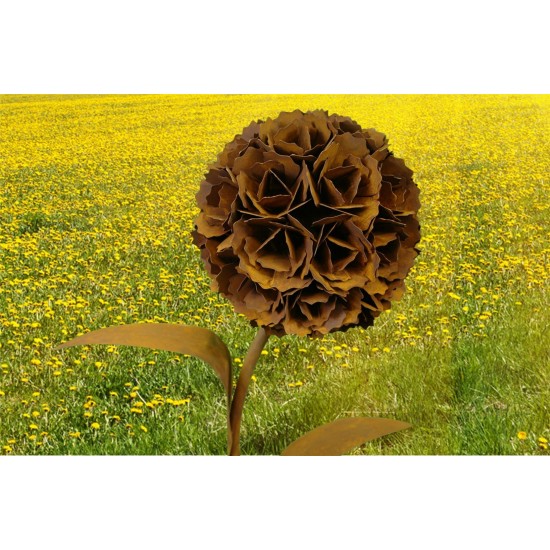 Edelrost Pusteblume mit 1 Blüte 130 cm hoch
