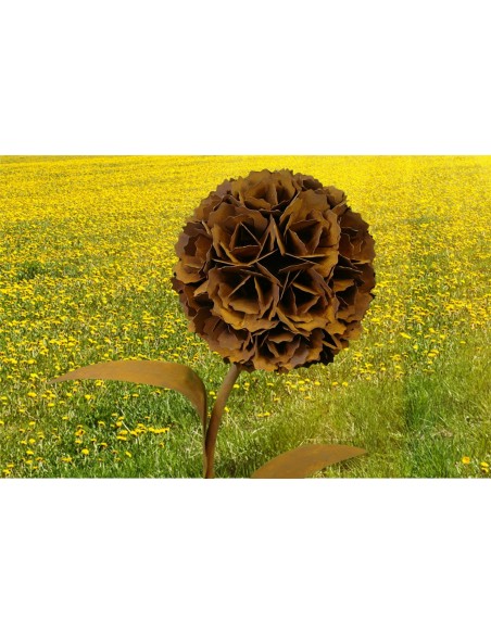 Edelrost Pusteblume mit 1 Blüte 130 cm hoch