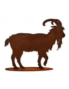 Schafe +Ziegen Dekofigur Geißbock 71 cm breit - auf Platte 
Höhe 65,5 cm
Breite 71 cm
