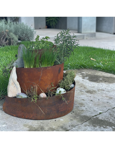 Kräuterschnecken Metall Kräuterschnecke - Grüne Insel - Ø 50 cm - Edelrost Kräuter Spirale 
Diese Kräuterschnecke hat die perfe