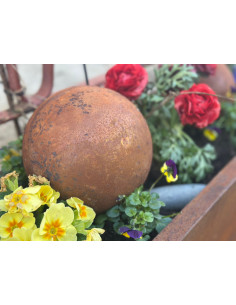 Deko Kugeln Rostkugel Ø 15 cm – Edelrost Dekokugel für Garten Dekokugel aus Metall mit Edelrost-Patina, Ø 15 cm. Für Garten, Bal 2