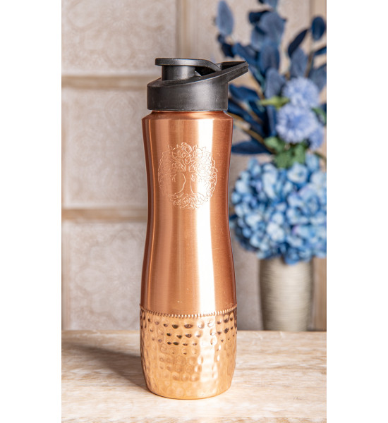 Baum des Lebens - Symbol für Hoffnung und eine glückliche Zukunft Trinkflasche Kupfer mit Baum dels Lebens - Yggdrasil - 850 ml 