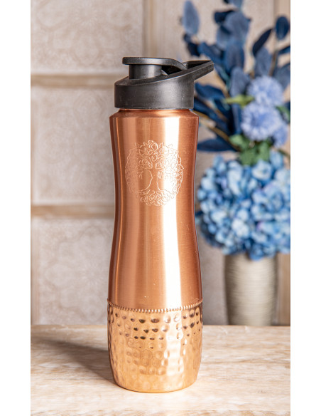 Baum des Lebens - Symbol für Hoffnung und eine glückliche Zukunft Trinkflasche Kupfer mit Baum dels Lebens - Yggdrasil - 850 ml 