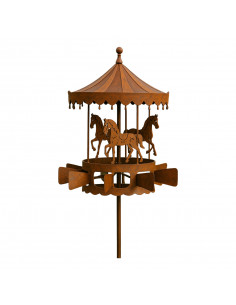 Windräder und Windspiele Windrad nostalgiosches Pferde Karussell - 240 cm hoch 
hochwertiges Windspiel mit drehendem Karussell,