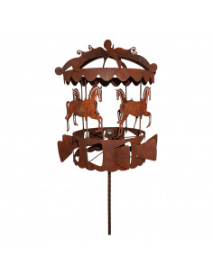 Windräder und Windspiele Windrad nostalgiosches Pferde Karussell - 240 cm hoch 
hochwertiges Windspiel mit drehendem Karussell, 2