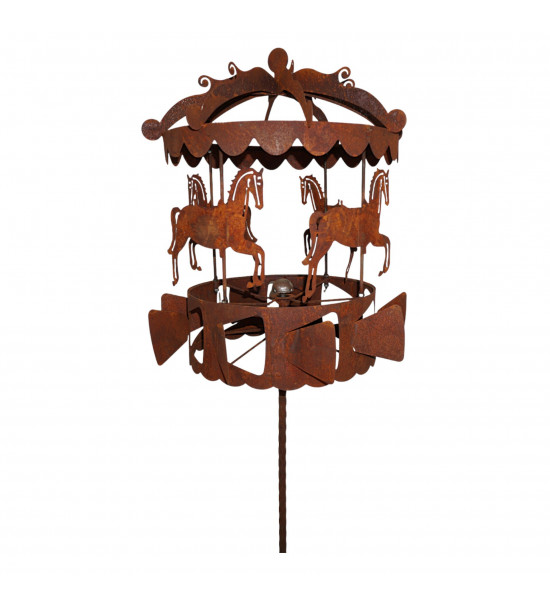 Windräder und Windspiele Windrad nostalgiosches Pferde Karussell - 240 cm hoch 
hochwertiges Windspiel mit drehendem Karussell,