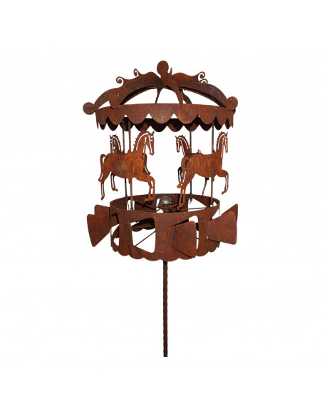 Windräder und Windspiele Windrad nostalgiosches Pferde Karussell - 240 cm hoch 
hochwertiges Windspiel mit drehendem Karussell,