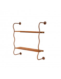 Kaminholzregale und Herzen Edelrost Regal mit 2 Etagen - niedrige Variante 50 cm hoch 
Regale 43/40 cm
Tiefe Regalboden 16 cm