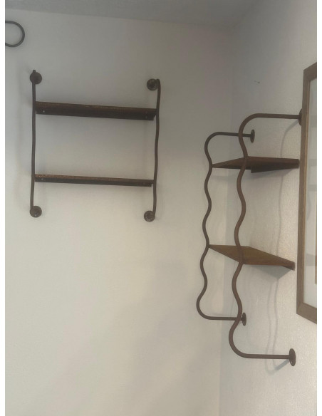 Edelrost Regal mit 2 Etagen - niedrige Variante 61 cm hoch