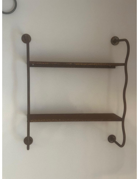 Edelrost Regal mit 2 Etagen - niedrige Variante 61 cm hoch