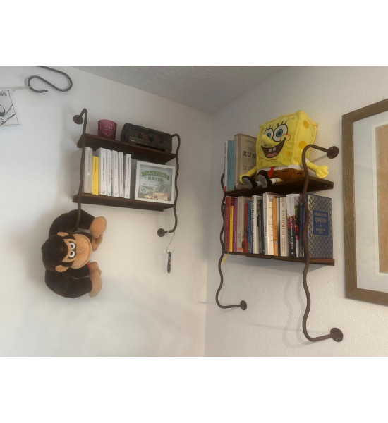 Edelrost Wandregal mit 2 Etagen - hohe Variante...