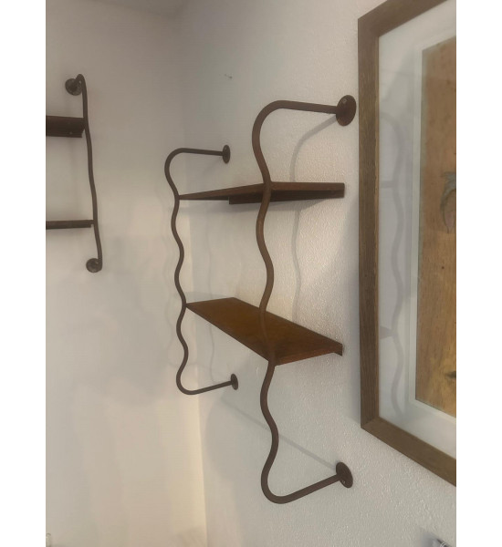 Edelrost Wandregal mit 2 Etagen - hohe Variante...