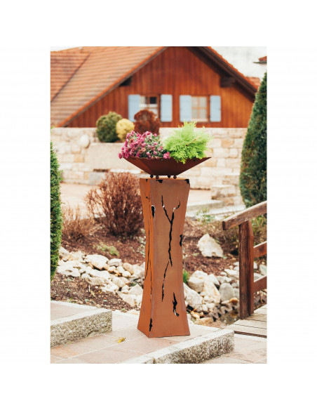 Schalen für Rostsäulen Rostschale - Risse - Breite 53 x 53 cm - Pflanztiefe 10.5 cm 
Breite: 53 x 53 cm
Pflanztiefe: 10,5 cm
