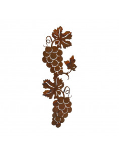 Weinblatt und Weinrebe Weintrauben zum Hängen - 35 cm lang 
Länge 35 cm
Breite 12 cm
Materialstärke 0,8 mm

