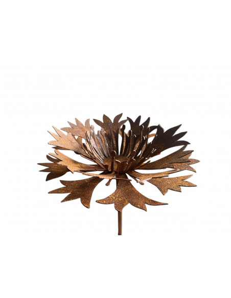 Start Kornblume 3D Ø 20 cm mit Hülse 
Ø ca. 20 cm
für 8 mm Eisenstange oder zum Befestigen auf Holzbalken etc. 
