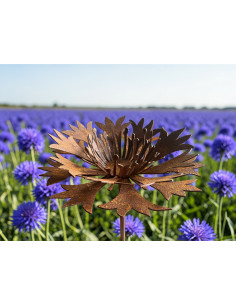 Start Kornblume 3D Ø 20 cm mit Hülse 
Ø ca. 20 cm
für 8 mm Eisenstange oder zum Befestigen auf Holzbalken etc. 2