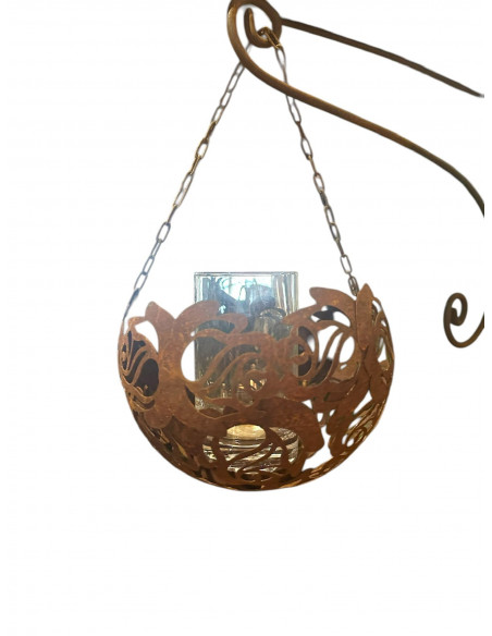 Zum Hängen - Laternen Halbkugel Motiv Rose zum hängen mit Glas - Ø 27 cm - klein - Blumenampel 
Ø 27 cm
Diese Rosenkugel kanns