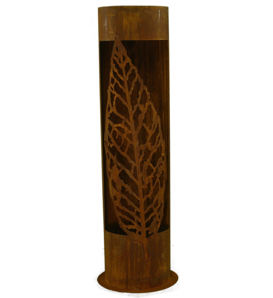 runde Rostsäulen Edelrost Säule - Willow - rund mit schmalem Blatt - Höhe 100 cm 
Höhe 100cm
Durchmesser 27cm
Abbildung zeigt