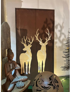 Sichtschutzwände und Paravents Sichtschutzwand mit zwei Hirschen - Höhe 200 cm - Breite 100 cm 
Paravent mit zwei Hirschen
Höh 2