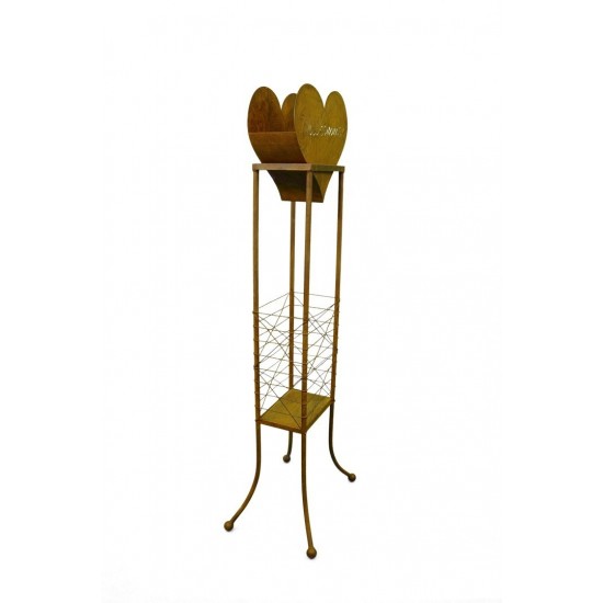 Edelrost Dekoständer mit Aufsatz Herz Willkommen