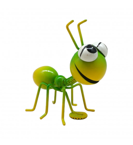 Käfer - Biene und Co als Gartendeko Figuren bunte Deko Ameise mit Magnet - gelb-grün 
5,5 x 7,5 x 8 cm
