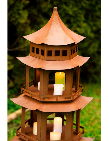 Start Pagode - buddhistischer Tempel aus Metall - 129 cm hoch Diese Pagode aus der Ming Dynastie ist ein kleines Kunstwerk für s