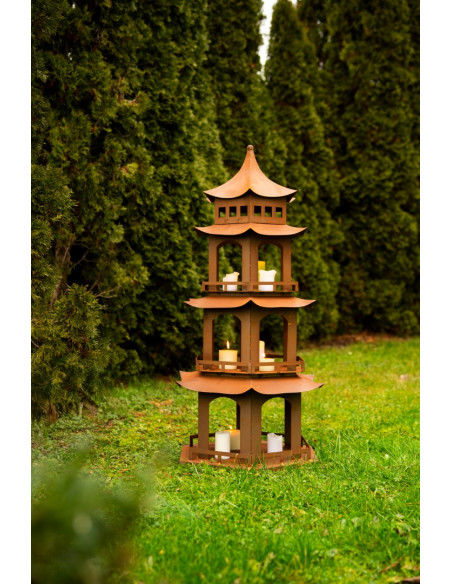 Start Pagode - buddhistischer Tempel aus Metall - 129 cm hoch Diese Pagode aus der Ming Dynastie ist ein kleines Kunstwerk für s