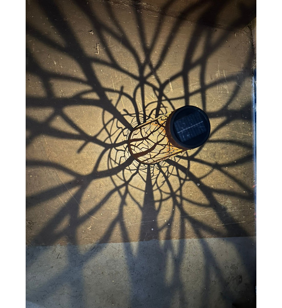 Dekolicht Solar-Windlicht Bäume - Mittel - Höhe 58 cm 
Höhe 58 cm
Ø 20 cm

Dekoratives Solar-Windlicht aus Metall mit filigr