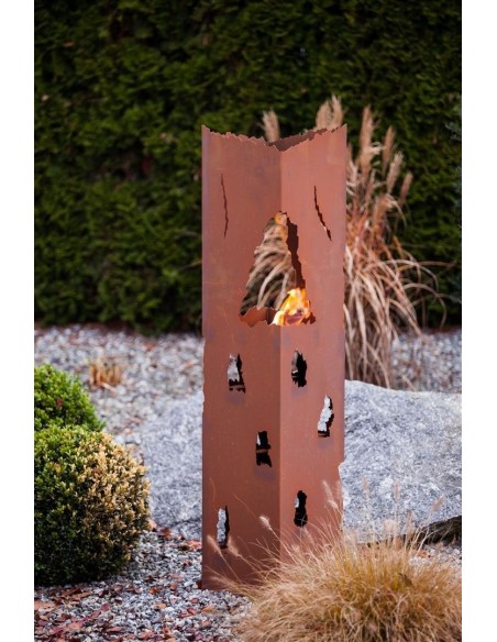 Rost Säule Feuerzauber 140 cm hoch