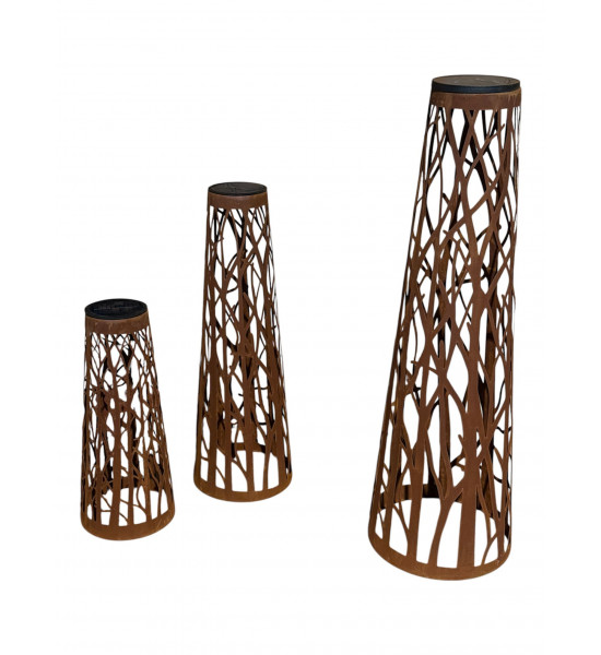 Dekolicht Solar-Windlicht Bäume - Mittel - Höhe 58 cm 
Höhe 58 cm
Ø 20 cm

Dekoratives Solar-Windlicht aus Metall mit filigr