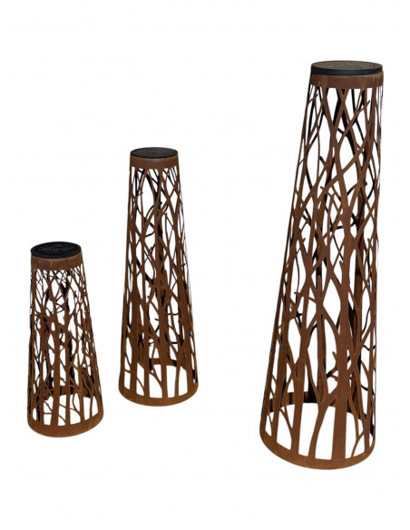 Dekolicht Solar-Windlicht Bäume - Mittel - Höhe 58 cm 
Höhe 58 cm
Ø 20 cm

Dekoratives Solar-Windlicht aus Metall mit filigr