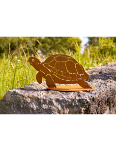 sonstige Tierfiguren Deko Schildkröte - Van Panza - 30 cm Breit 
Höhe: 15 cm
Breite: 30 cm
auf einer Standplatte
 2