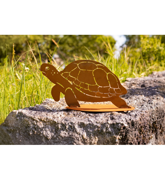 sonstige Tierfiguren Deko Schildkröte - Van Panza - 30 cm Breit 
Höhe: 15 cm
Breite: 30 cm
auf einer Standplatte
