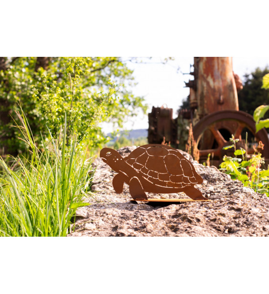 sonstige Tierfiguren Deko Schildkröte - Van Panza - 30 cm Breit 
Höhe: 15 cm
Breite: 30 cm
auf einer Standplatte
