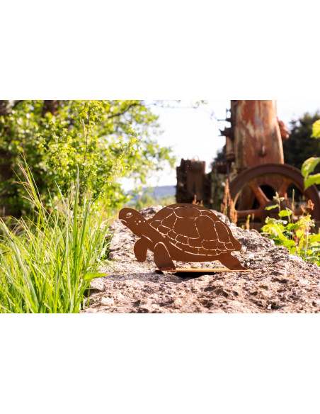 sonstige Tierfiguren Deko Schildkröte - Van Panza - 30 cm Breit 
Höhe: 15 cm
Breite: 30 cm
auf einer Standplatte
