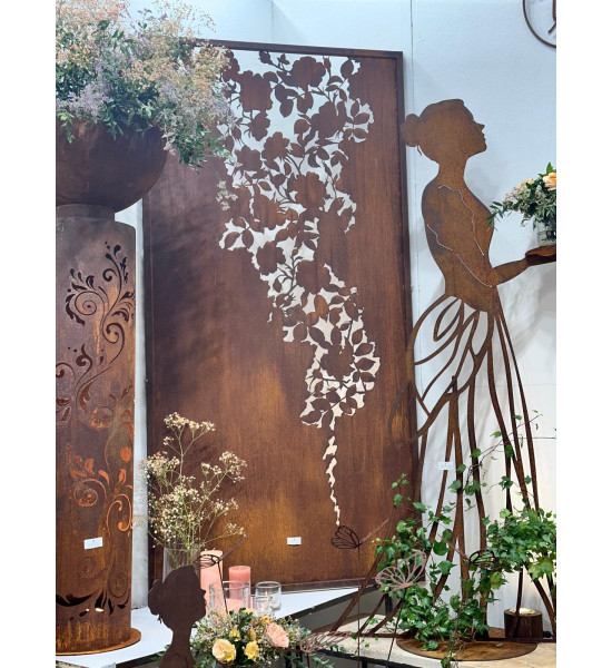 Sichtschutz 2m hoch - 200 cm Sichtschutzzaun Elemente Metall Sichtschutzwand Rosen - Höhe 200 cm 
Höhe 200 cm
Breite 100 cm
b