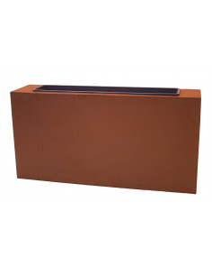 kreative Pflanzgefäße  Pflanztrog 100 cm breit - z.B. für Sichtschutzwände Dieser Pflanztrog mit einem Blumenkasten aus Metall e