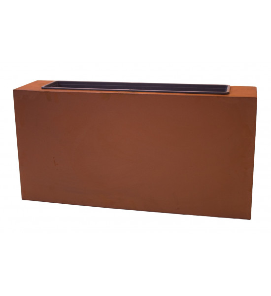 kreative Pflanzgefäße  Pflanztrog 100 cm breit - z.B. für Sichtschutzwände Dieser Pflanztrog mit einem Blumenkasten aus Metall e