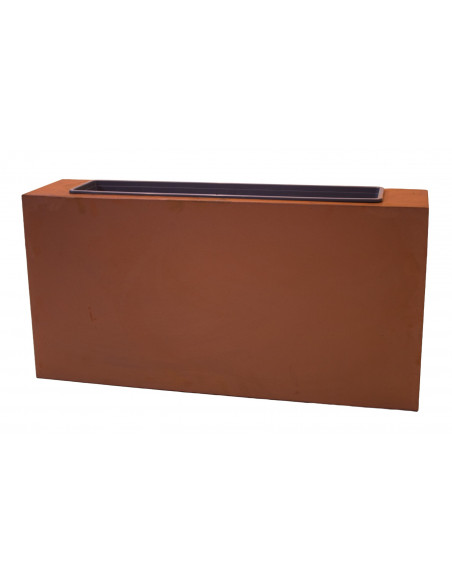 kreative Pflanzgefäße  Pflanztrog 100 cm breit - z.B. für Sichtschutzwände Dieser Pflanztrog mit einem Blumenkasten aus Metall e