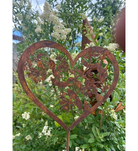 Gartenstecker Herz Gartenstecker - Geißblatt Herz - Breite 24 cm - Klein 
Breite 24 cm
Höhe 22 cm
Stab 80 cm
