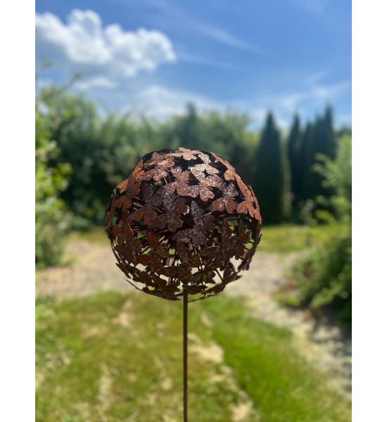 Start Gartenstecker Schmetterlinge Kugel - 30 cm Ø 
aufwändig gearbeitete Kugel aus vielen Schmetterlingen geschweißt
Ø 30 cm