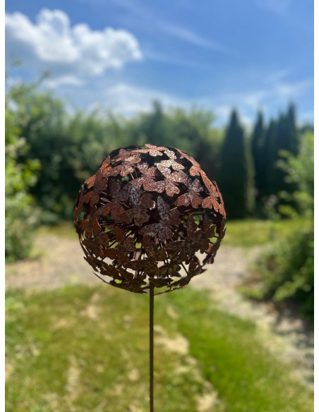 Start Gartenstecker Schmetterlinge Kugel - 30 cm Ø 
aufwändig gearbeitete Kugel aus vielen Schmetterlingen geschweißt
Ø 30 cm