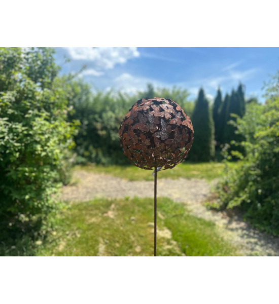 Start Gartenstecker Schmetterlinge Kugel - 30 cm Ø 
aufwändig gearbeitete Kugel aus vielen Schmetterlingen geschweißt
Ø 30 cm
